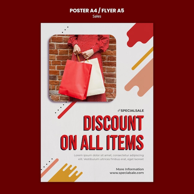 PSD shopping discount flyer template