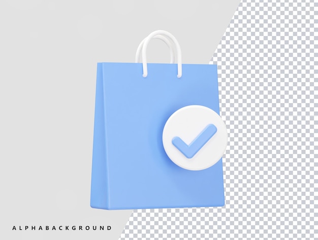 Shopping icon 3d rendering vector illustration transparent