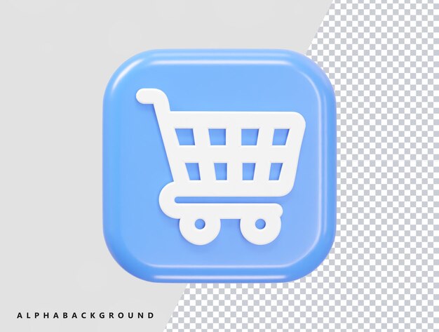 PSD shopping icon 3d rendering vector illustration transparent