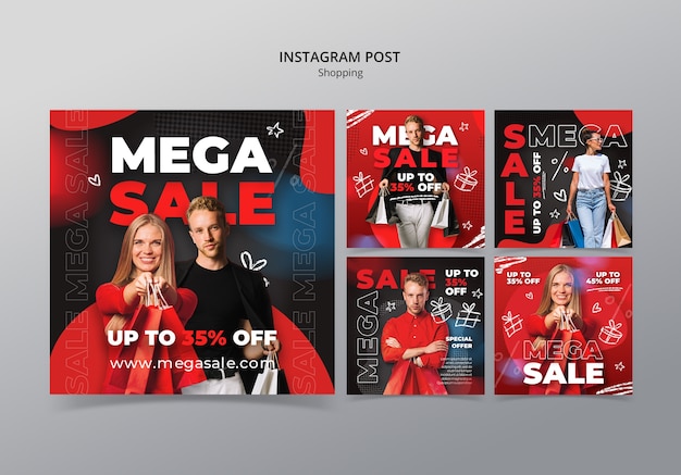 shopping instagram post template design