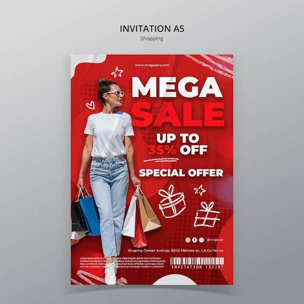 shopping invitation template design