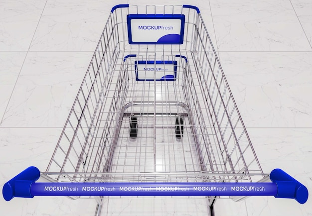 Shopping metal cart mockup