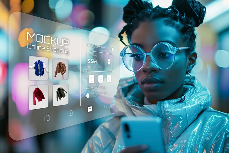 PSD shopping online augmented reality mockup design