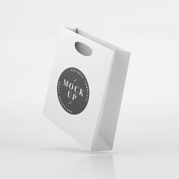 Shopping paper bag isolated mockup