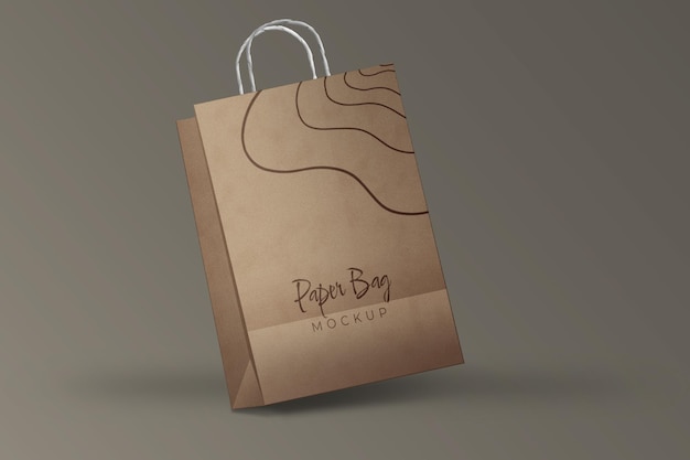 PSD ショッピング紙袋のモックアップ デザイン