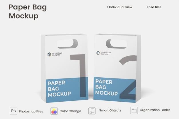 Shopping bag di carta mockup premium psd