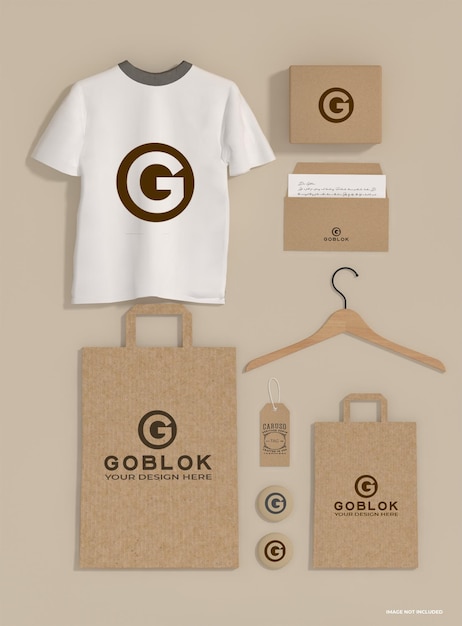 Shopping mockup del set di prodotti