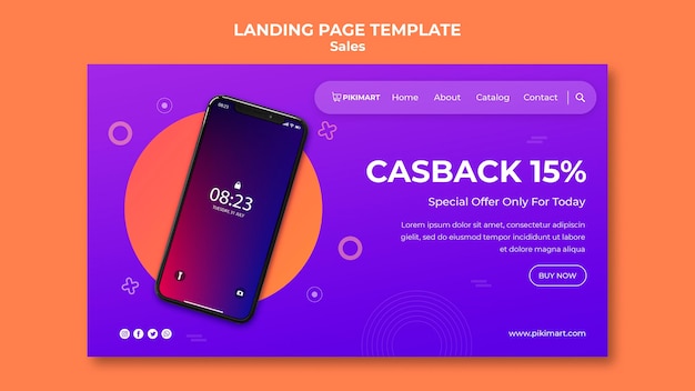 PSD shopping sale template landing page