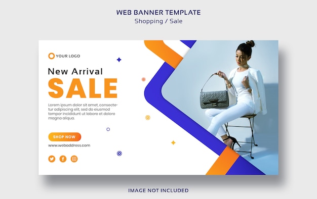 Shopping or sale web banner template