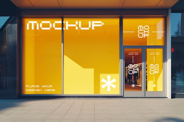 PSD shopping store exterior mockup