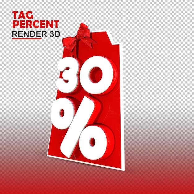 Shopping tag render 3d 30 percent