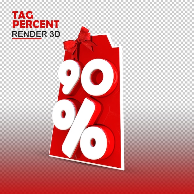 Shopping tag render 3d 90 percent