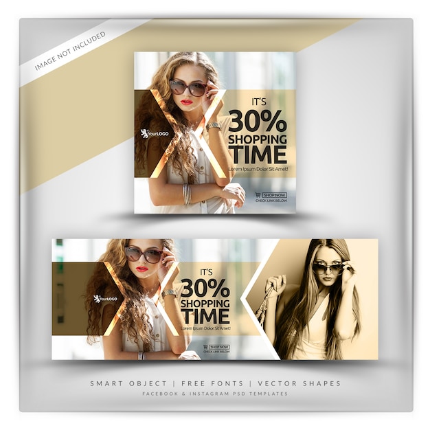 Shopping time instagram e facebook banner