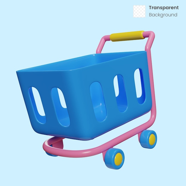 Shopping trolley cart 3d illustration