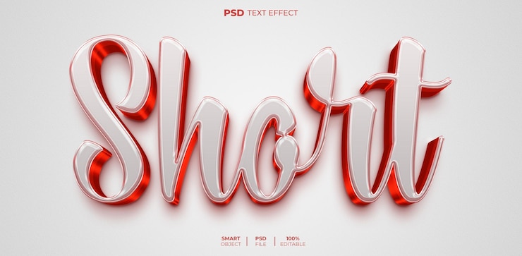 PSD short 3d editable text effect
