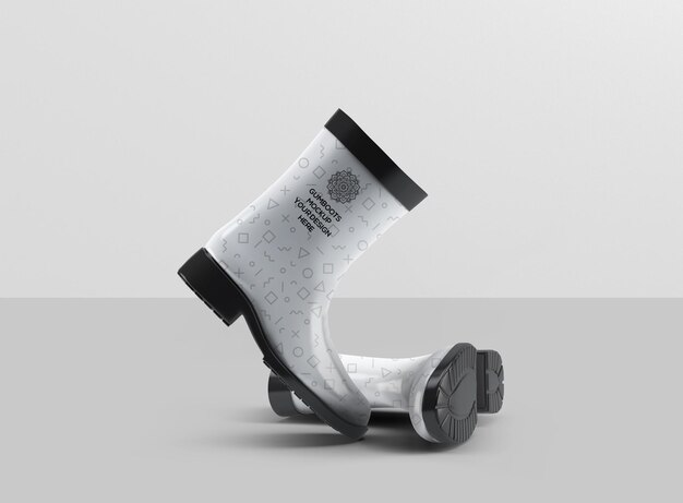 short ankle gumboots mockup