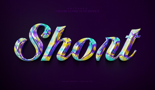 PSD short editable premium psd 3d text effect