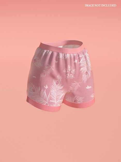 Short female sexy panties mockup