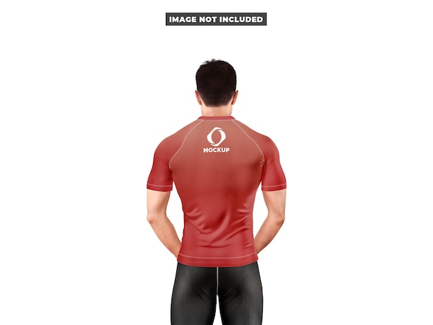 PSD short sleeve compression tshirt mockup back view