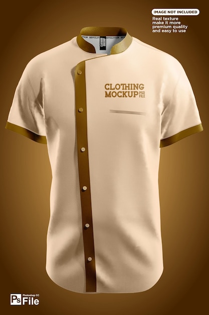 PSD mockup di camicia da cuoco a maniche corte