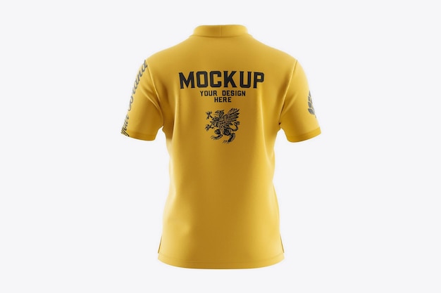 PSD short sleeve polo shirt mockup front side 3d render