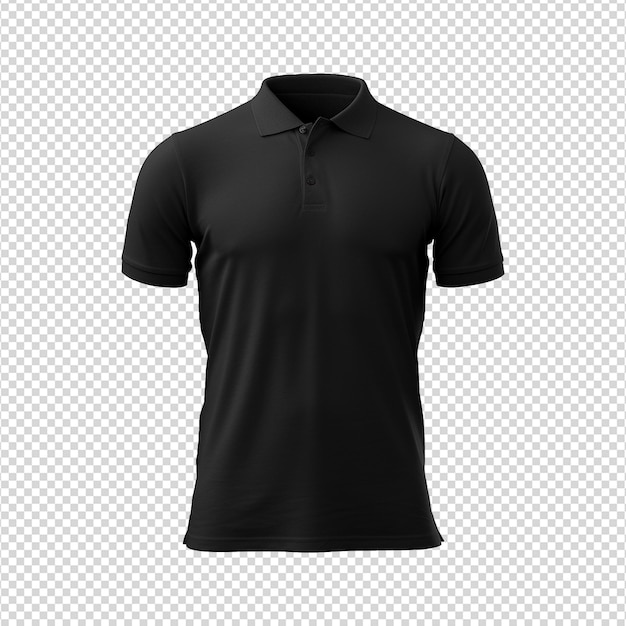 Premium PSD | Short sleeves black polo tshirt isolated on transparent ...