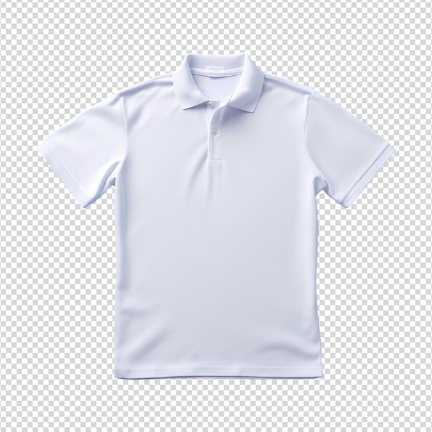 Short sleeves white polo tshirt isolated on transparent background