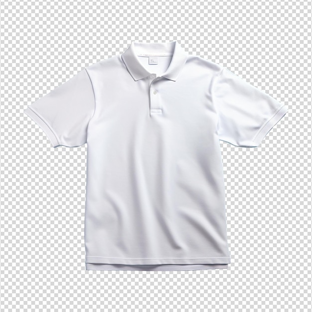 PSD short sleeves white polo tshirt isolated on transparent background