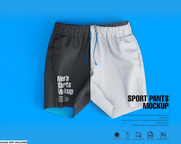 PSD pantaloni sportivi corti per uomo mockup