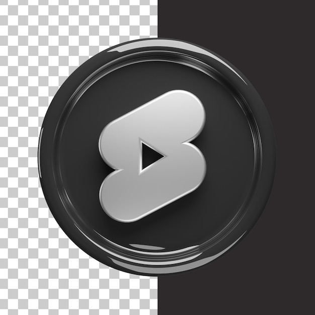 Short youtube logo 3d