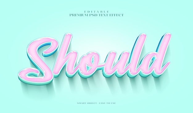 PSD should 3d editable premium psd text effect