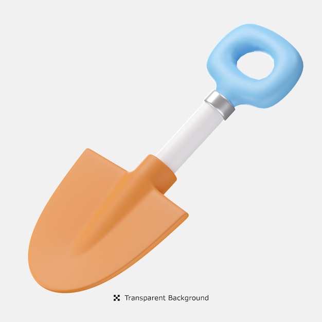 PSD shovel 3d icon illustration