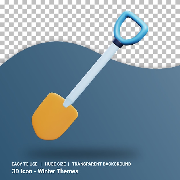 Лопата 3d иллюстрация с прозрачным фоном