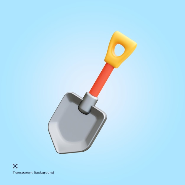 PSD shovel 3d illustration