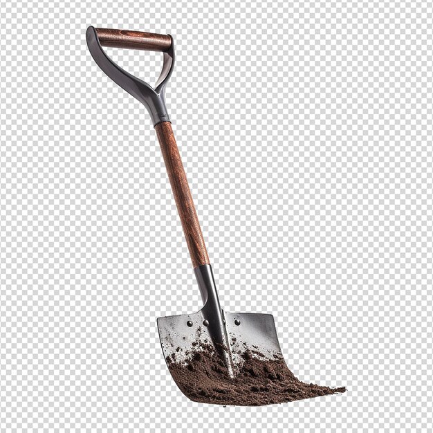 PSD a shovel is leaning isolated on transparent background