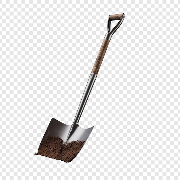 PSD a shovel is leaning isolated on transparent background