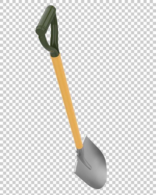 PSD shovel isolated on transparent background 3d rendering illustration