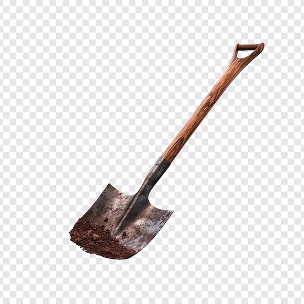 PSD shovel isolated on transparent background