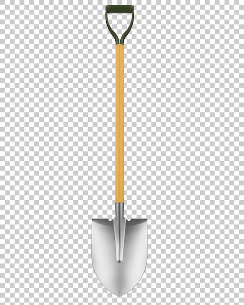 PSD shovel on transparent background 3d rendering illustration