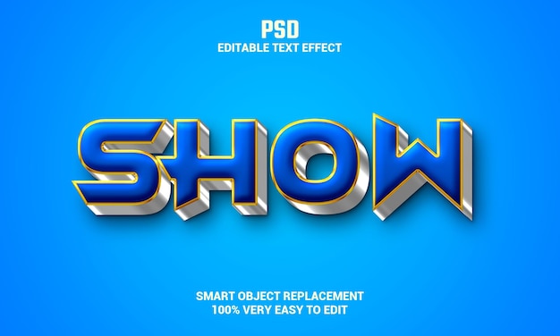 Show 3d editable text effect with background Premium Psd