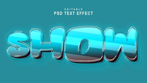 Show movie 3d text effect template design