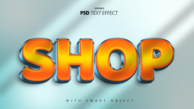 show orange 3d text effect design