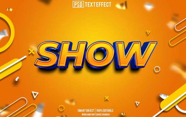 show text effect font editable typography 3d text