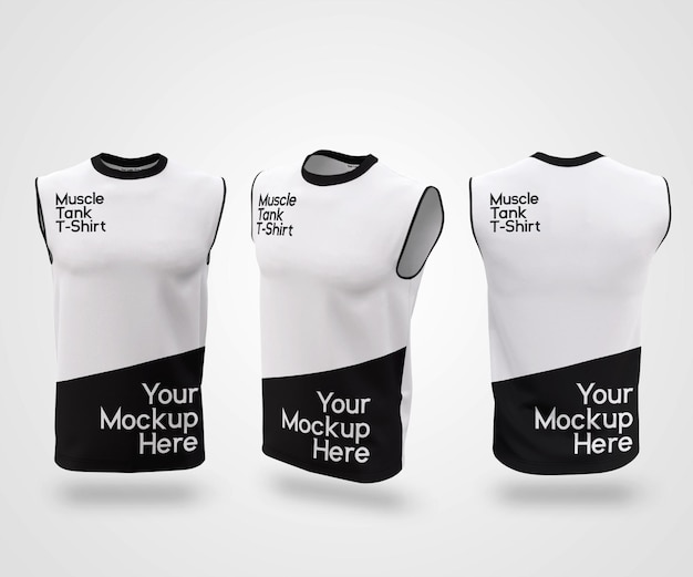 PSD showcase man muscle tank mockup