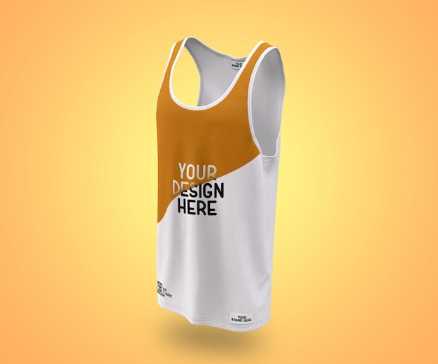 PSD showcase mens tank top long t-shirt mockup