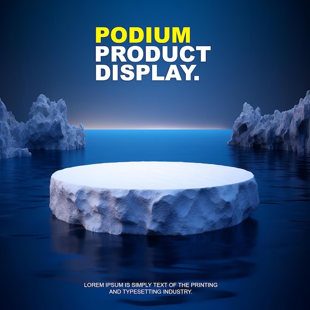 showcase scene natural podium for product display stage display mockup for show product presentation