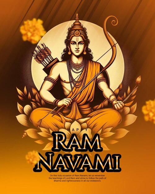 PSD shri ram navami happy ram navami social media post template banner