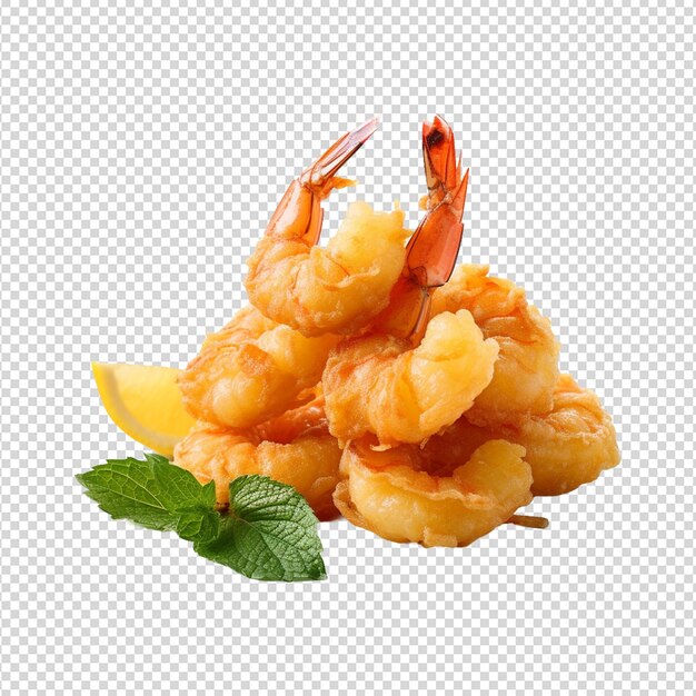 PSD shrimp dish isolated on white background