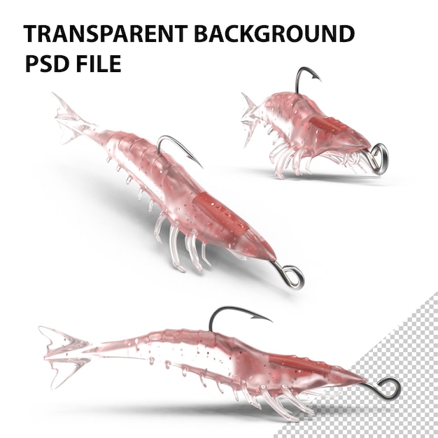 Premium PSD  Shrimp fishing lure png
