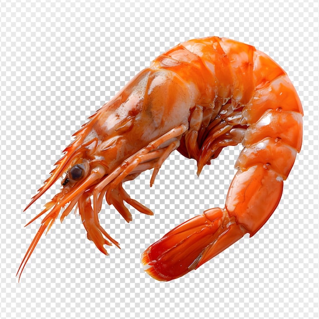 PSD shrimp isolated on transparent background red shrimp png generative ai